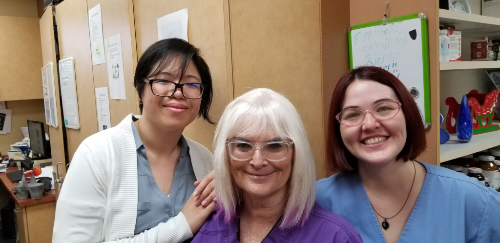 (From left) Wanda, Beverly and Aimee work on the staff here at Whalen Chiropractic. Wanda works as a workers compensation and personal injury coordinator, Beverly is our office manager, and Aimee is our front desk patient representative.